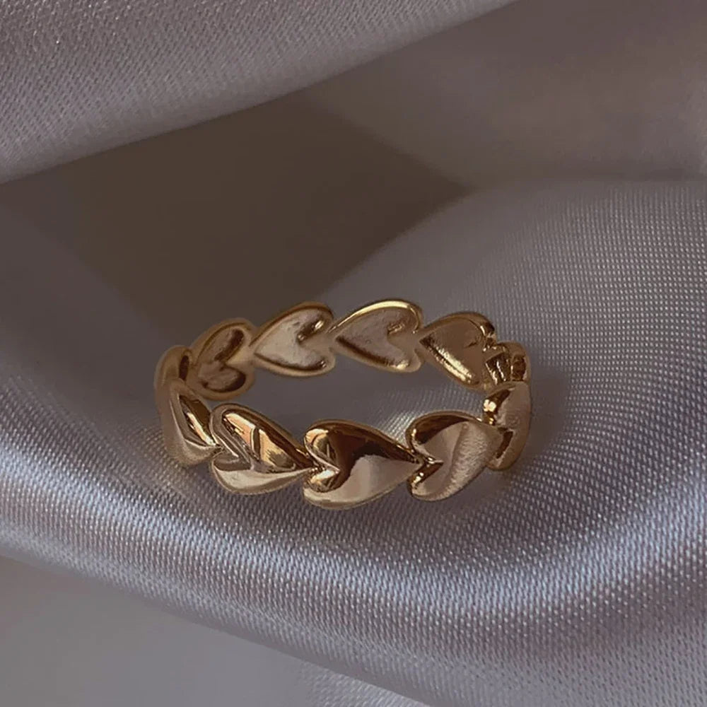 Stainless Steel Heart Knuckle Ring Waterproof Punk Splicing Circle Jewelry 2026