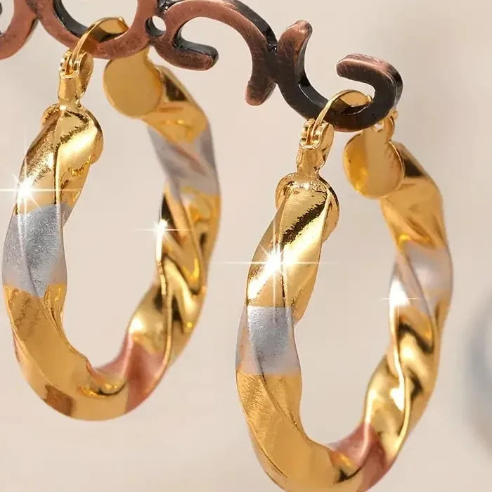 Simple Exquisite Gold Hoop Earrings Zinc Alloy Jewelry for Women Hot Sale
