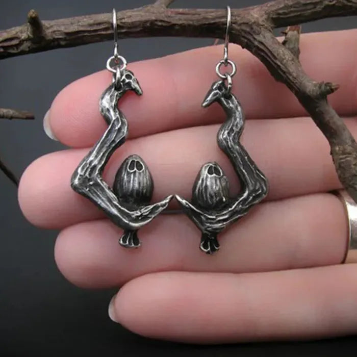 Retro Gothic Animal Metal Pendant Drop Earrings Halloween Gift Jewelry