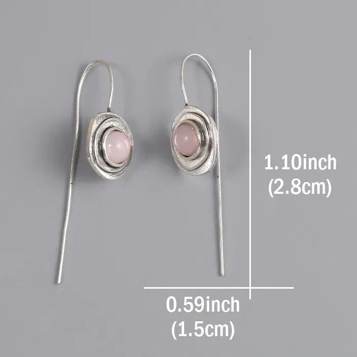 Vintage Moonstone Zinc Alloy Long Drop Dangle Earrings Wedding Party Gift Jewelry