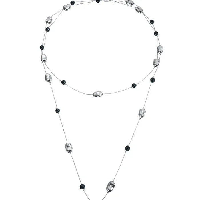 Zinc Alloy Irregular Bean Bead Necklace Bracelet Earrings Set for Women