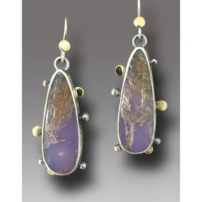Vintage Bohemian Resin Inlaid Drop Earrings for Men and Women Gift