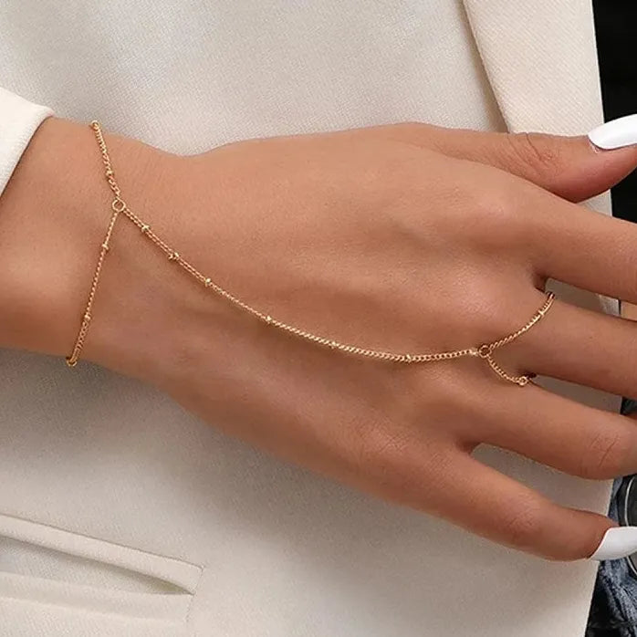 Metal Double Layer Cross Bracelet for Women Adjustable Fashion Jewelry