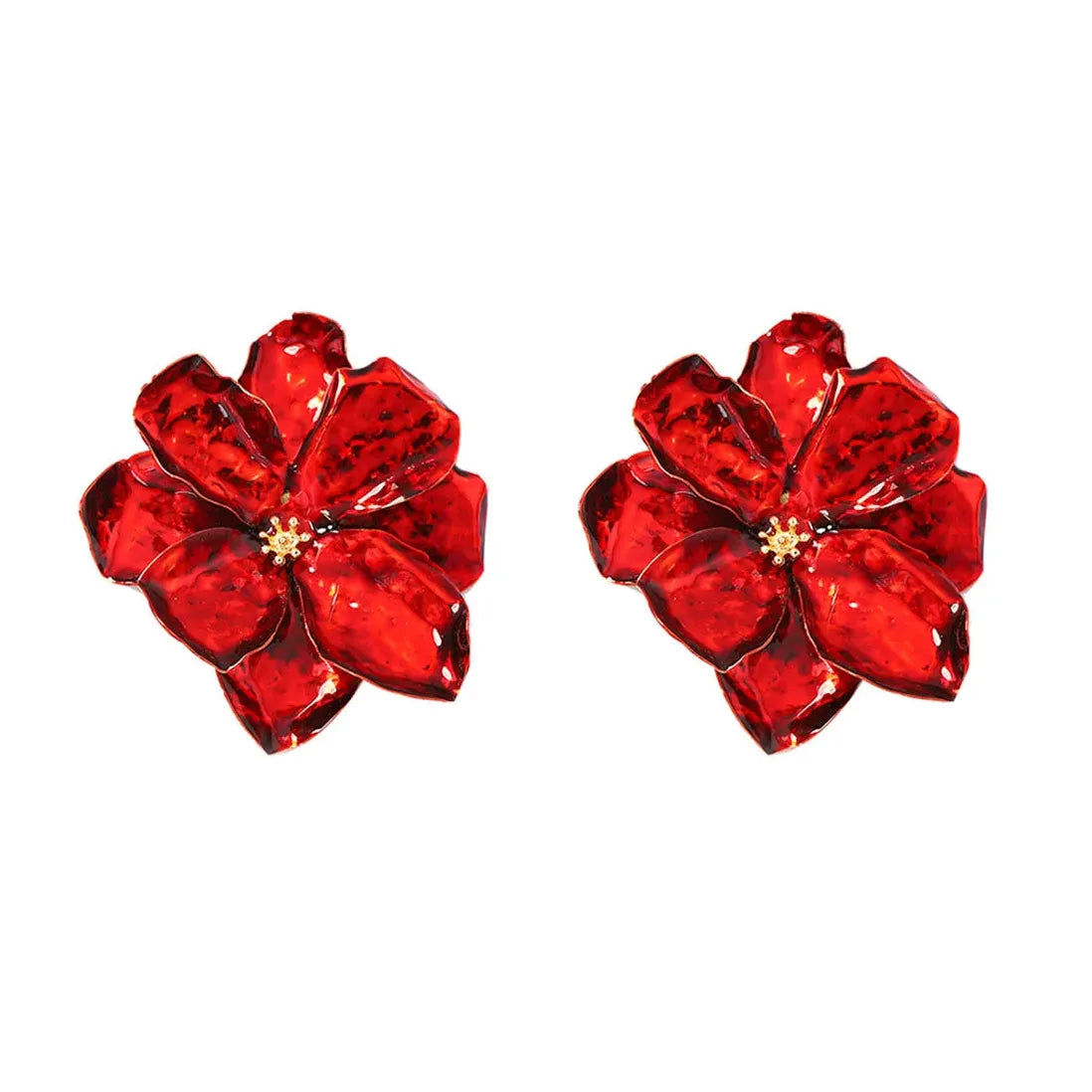 Vintage Plant Petal Drop Earrings for Women Colorful Fashion Jewelry
