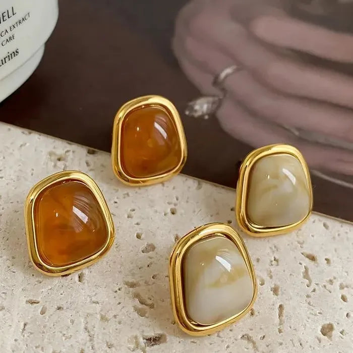 European Luxury Zinc Alloy Pearl Earrings French Retro Jewelry Gift