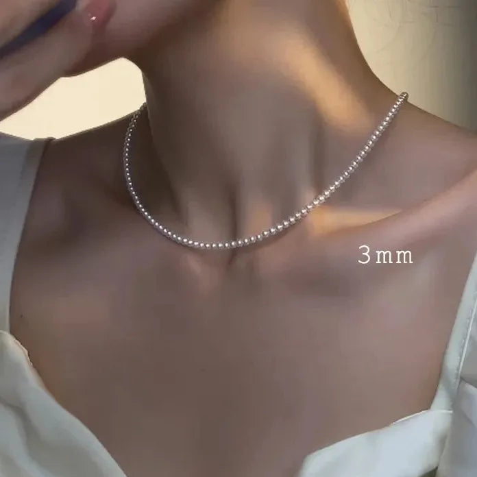 Vintage Simulated Pearl Beaded Necklace for Women Wedding Bridal Gift