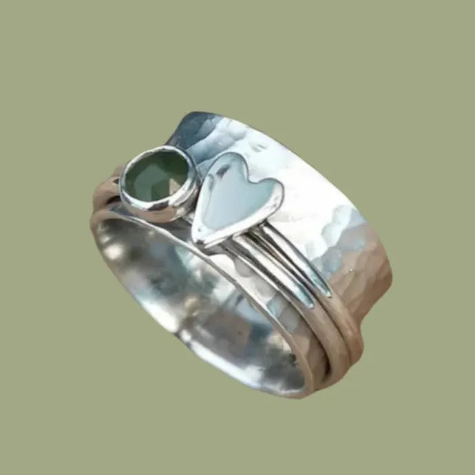 Vintage Lover Heart Personalized Zinc Alloy Rings for Women Men Fashion Jewelry