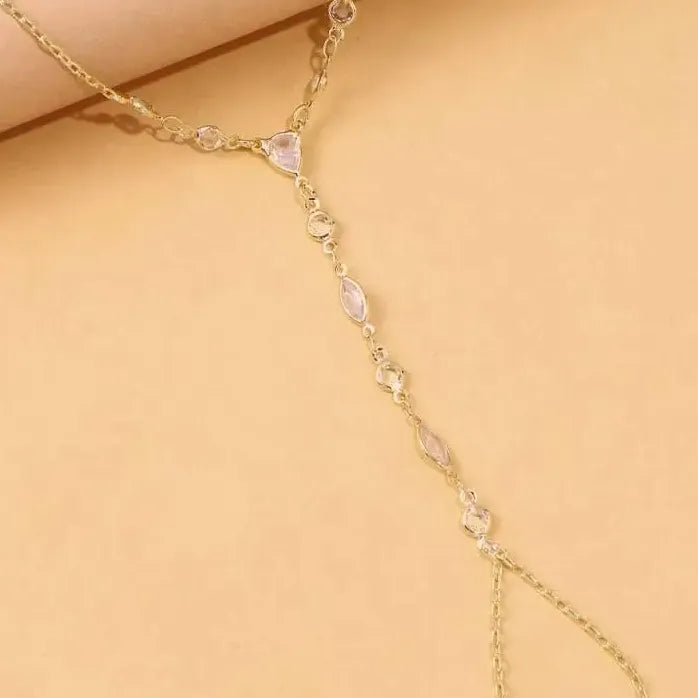 Transparent Rhinestone Crystal Bracelet Featuring Water Drop Design for Women