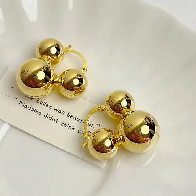 Irregular Geometric Metal Pendant Stud Earrings for Women Hip-Hop Rock