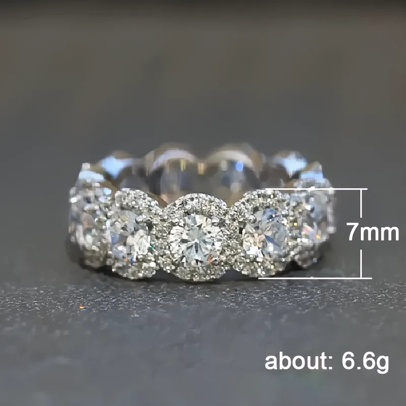 Sparkling Cubic Zirconia Promise Rings for Women Wedding Engagement Bands Silver Color Fashion Jewelry
