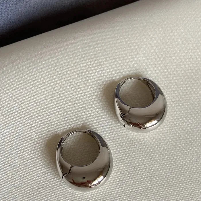 Geometric Zinc Alloy Hoop Earrings Round Circle Punk Jewelry for Women