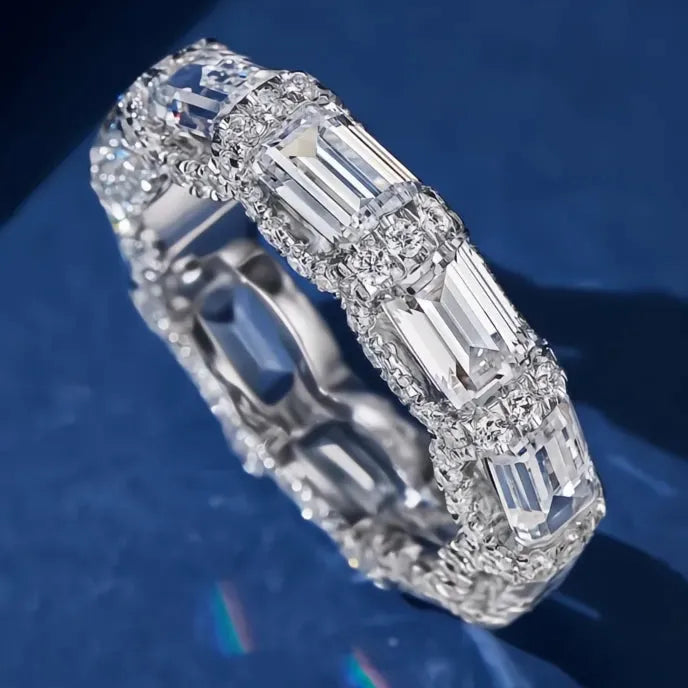 Geometric Women’s Brass Ring CZ Inlaid Wedding Engagement Fashion Jewelry