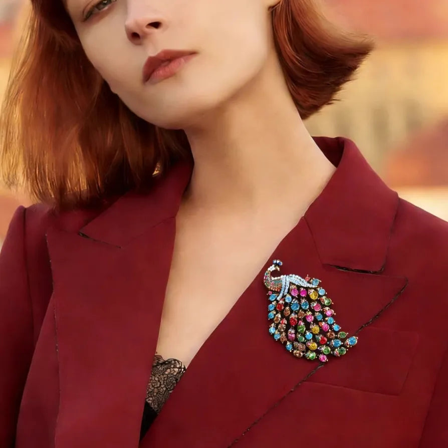 Classic Peacock Phoenix Brooch Wedding Gift for Men and Women