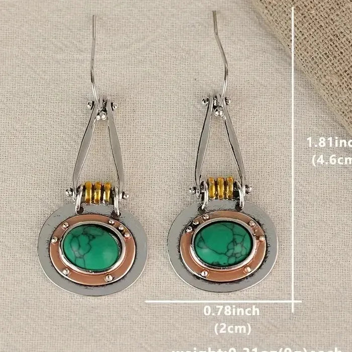 Retro Silver Long Drop Earrings for Women Resin Zinc Alloy Jewelry Hot Sale