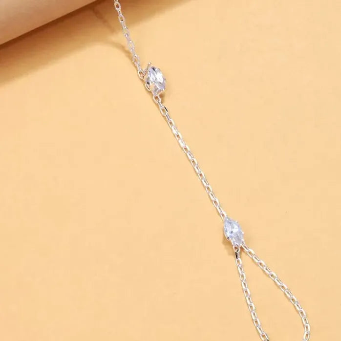 Bohemia Shiny Rhombus Crystal Copper Bracelet Women Thin Chain Jewelry Gift 2025