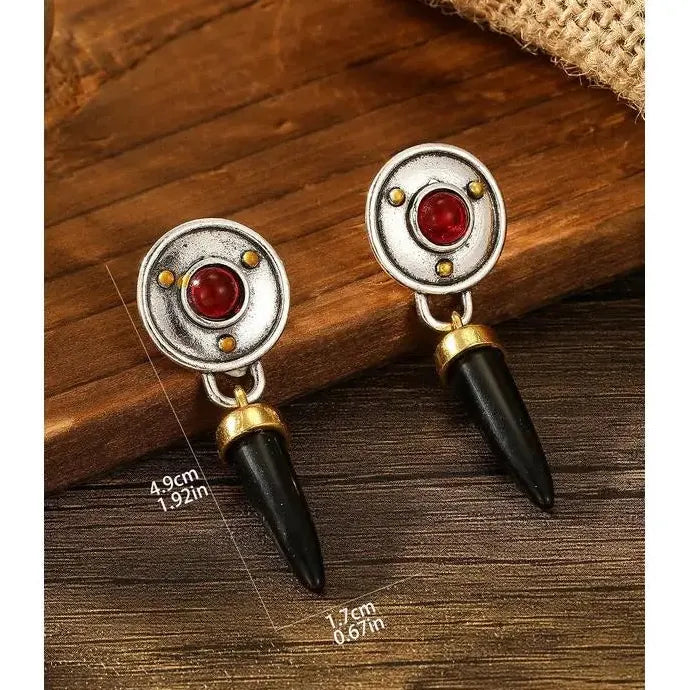 Retro Punk Men's Bullet Shaped Earrings Zinc Alloy Hip-Hop Rock Jewelry