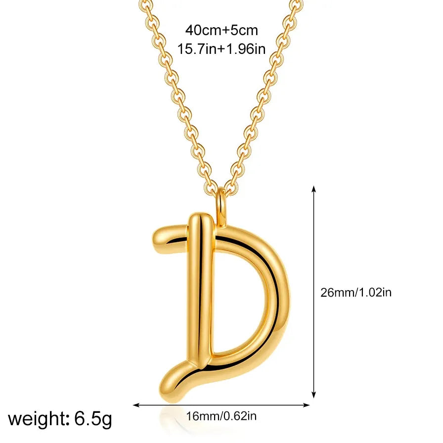 18K Gold Plated A-Z Initial Necklace Waterproof Alphabet Choker Jewelry Gift Women
