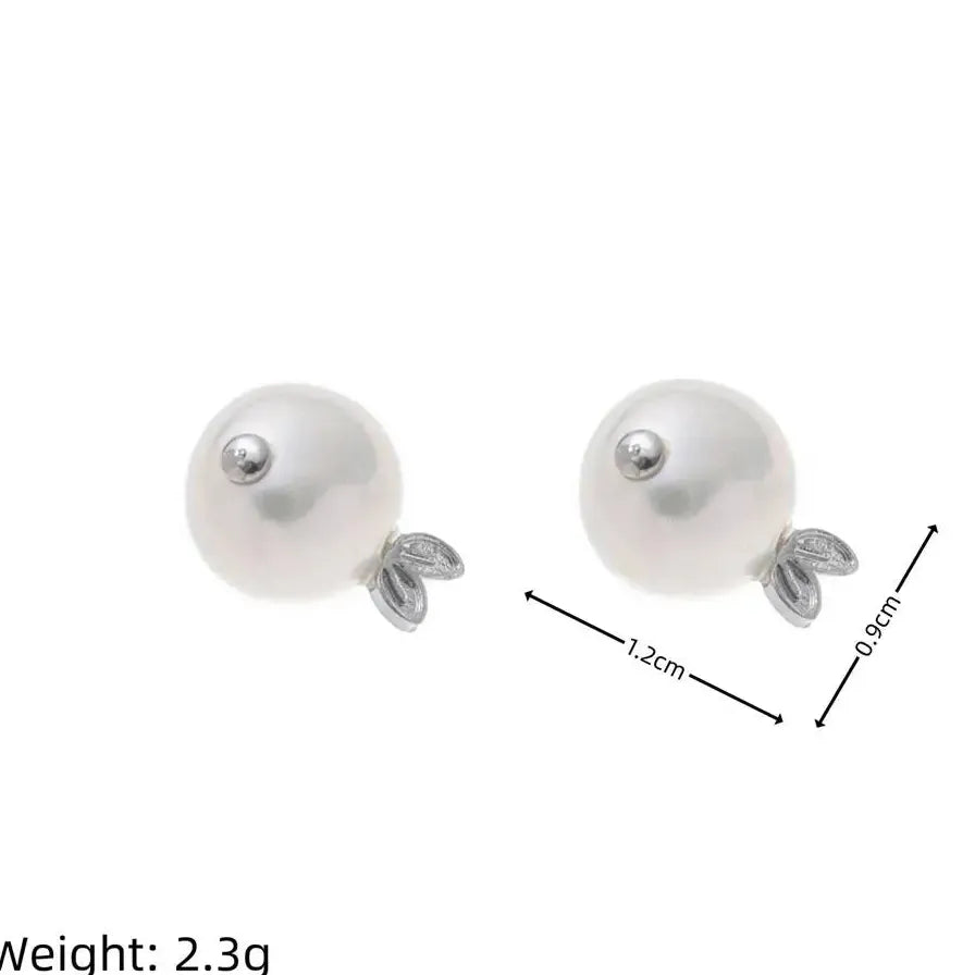 Geometric Chunky Pearl Fish Stud Earrings for Women Girls Waterproof Jewelry