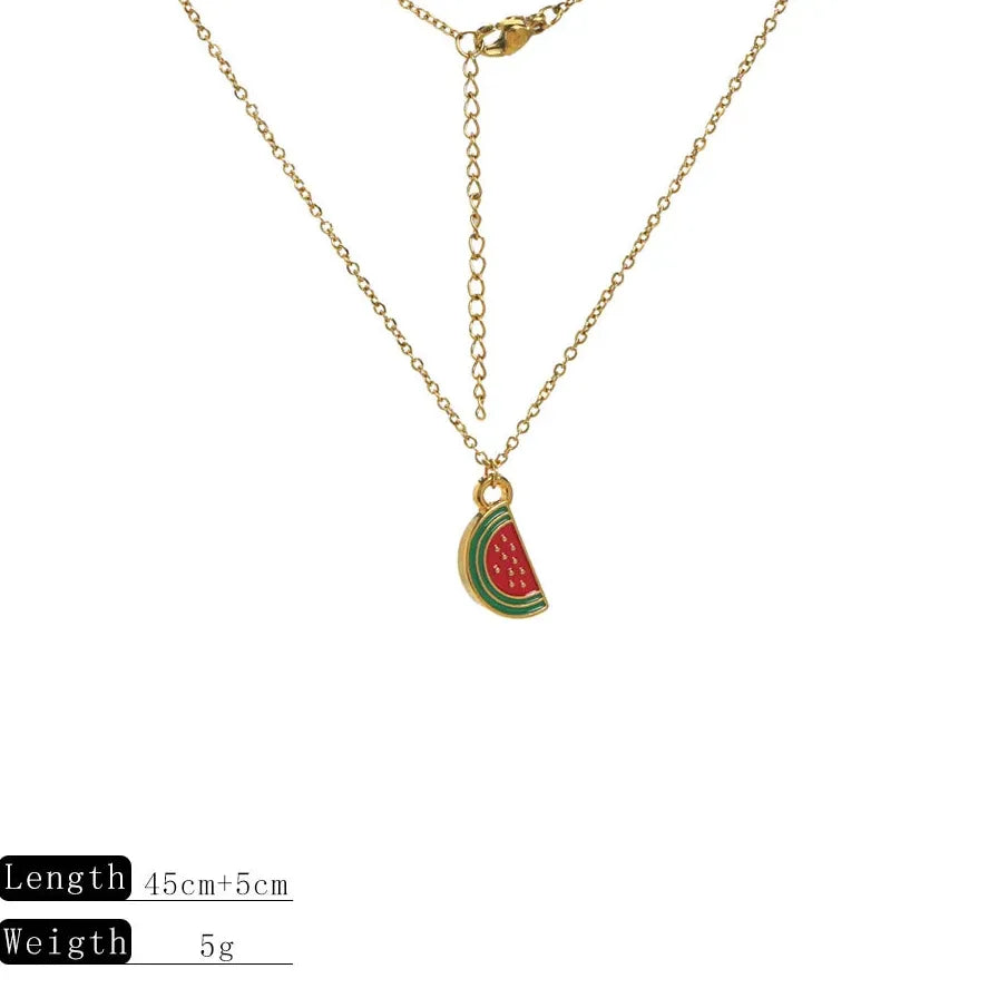 18k Gold Plated Stainless Steel Fruit Pendant Necklace Red Pepper Cherry Choker Necklace