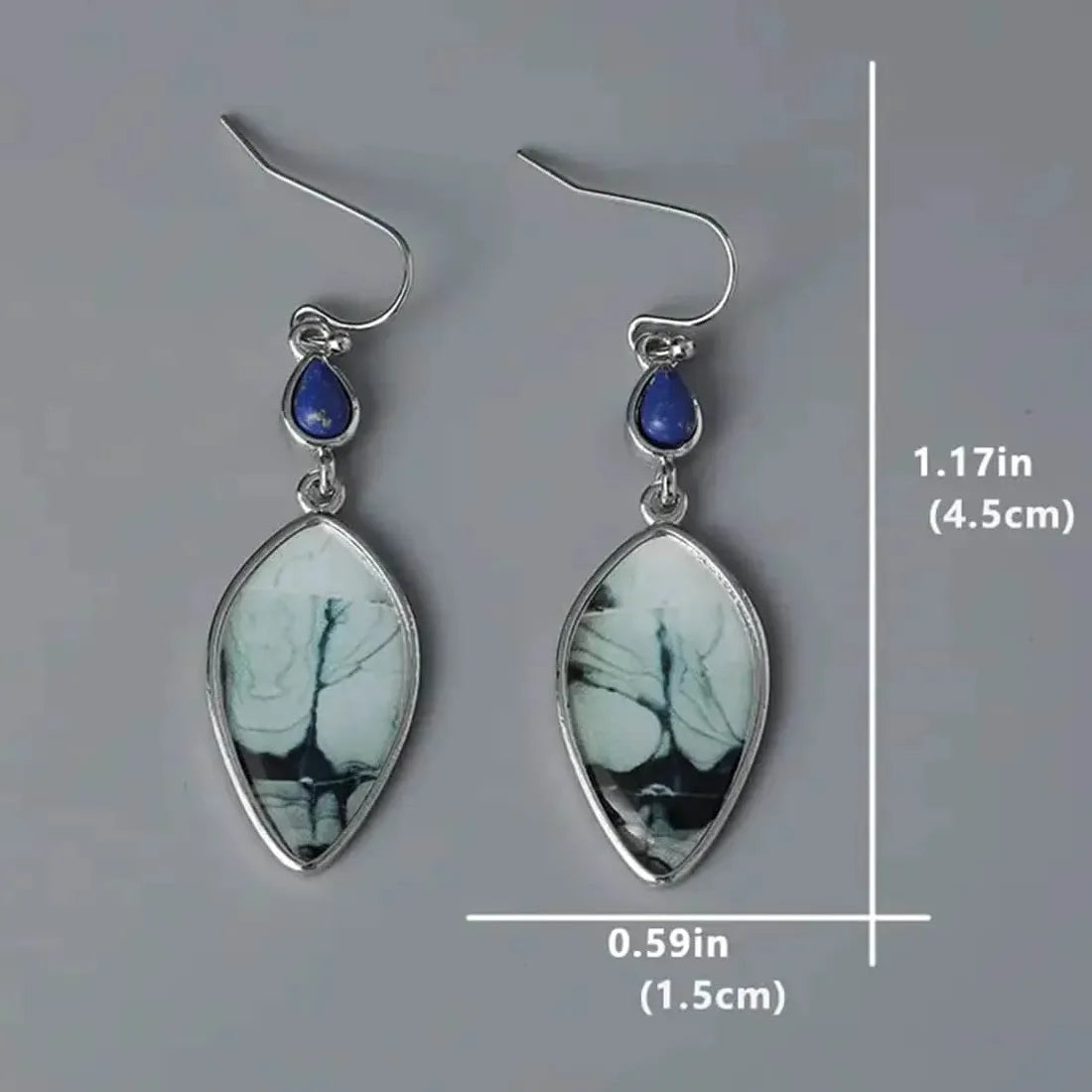 Vintage Multi-Color Rectangular Gemstone Drop Earrings for Women Anniversary Jewelry