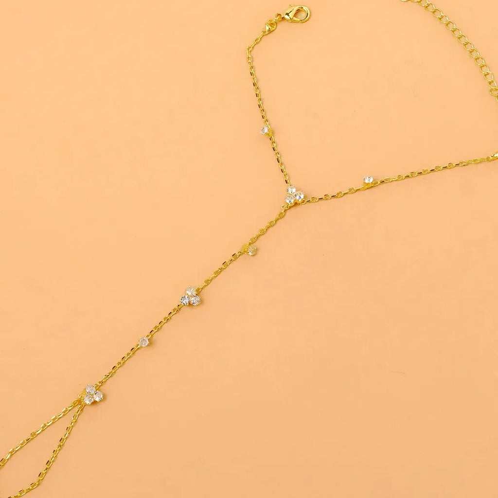 2025 Summer Rhinestone Flower Geometric Crystal Copper Bracelet for Women Jewelry
