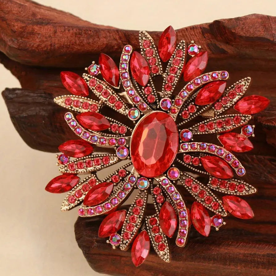 Classic Floral Openwork Brooch Elegant Gift for Men and Women