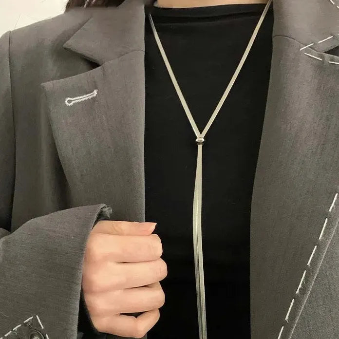 Gold Color Punk Y-Shaped Metal Snake Bone Chain Necklace for Women
