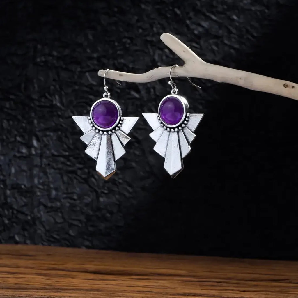 Bohemian Geometric Pendant Earrings with Imitation Pearls Zinc Alloy for Women