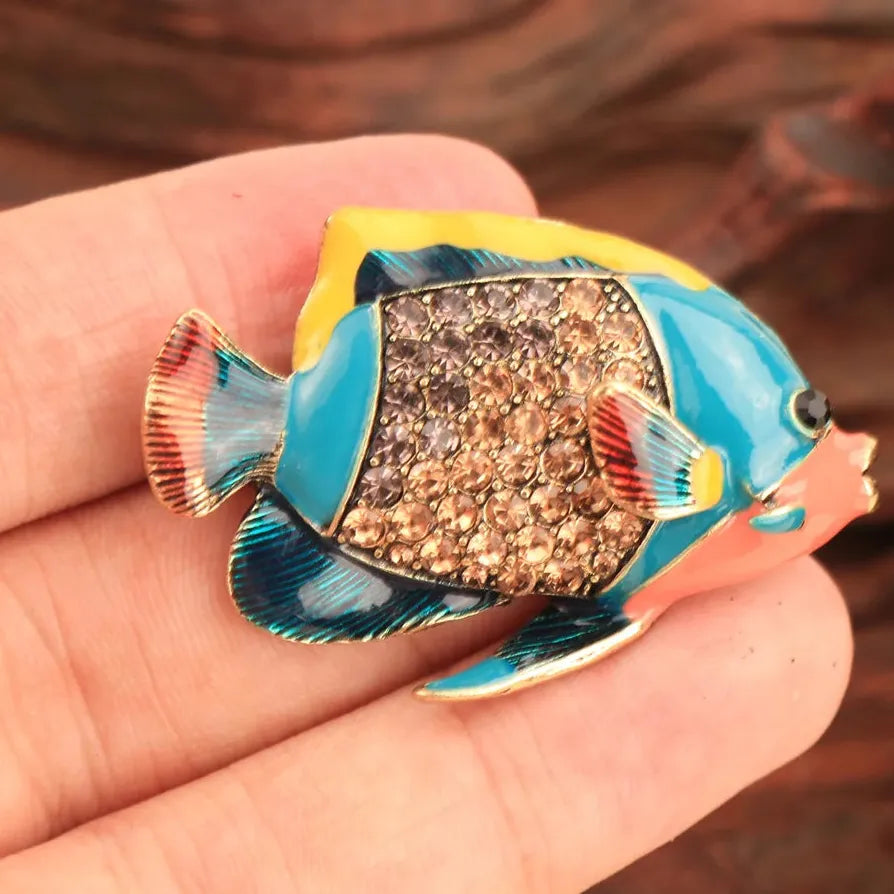 Luxury Tropical Clownfish Brooch for Women Classic Elegant Jewelry