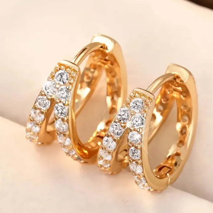 Geometric Hoop Earrings for Women with Sparkling Cubic Zirconia Jewelry