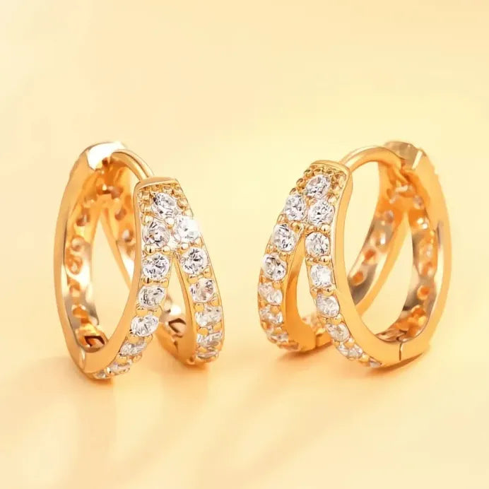 Geometric Hoop Earrings for Women with Sparkling Cubic Zirconia Jewelry