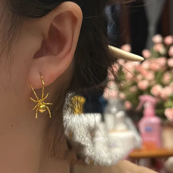 Vintage Gothic Spider Drop Earrings for Women Zinc Alloy Punk Jewelry Gift