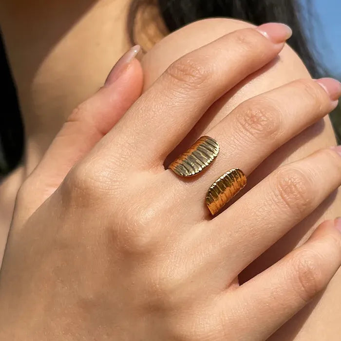 Vintage Stainless Steel Wide Edged Geometric Hollow Rings for Women and Men