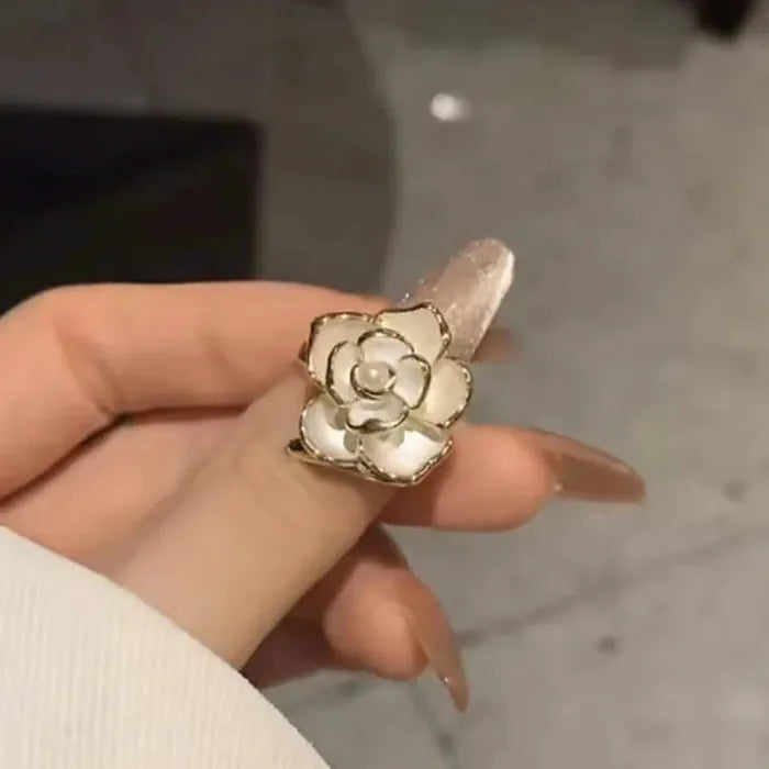 Vintage Geometrical Baroque Pearl Adjustable Ring for Women Fashion Jewelry