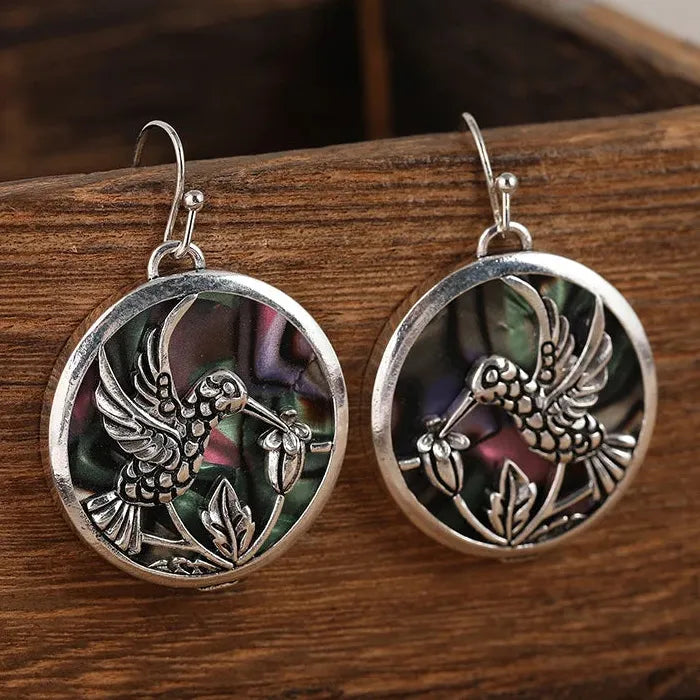Colorful Shell Animal Shaped Women's Retro Drop Earrings Zinc Alloy Jewelry Gift