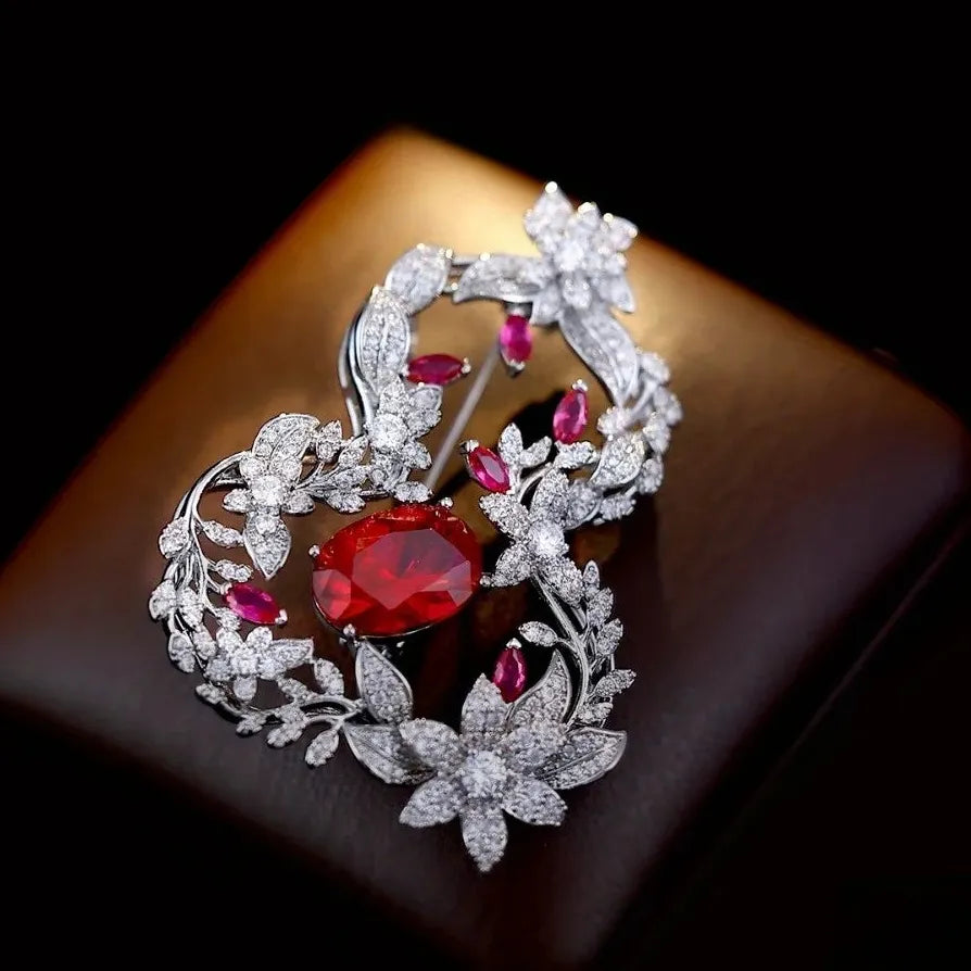 Luxury Gourd Hollow Botanical Brooch Pin for Women Classic Style