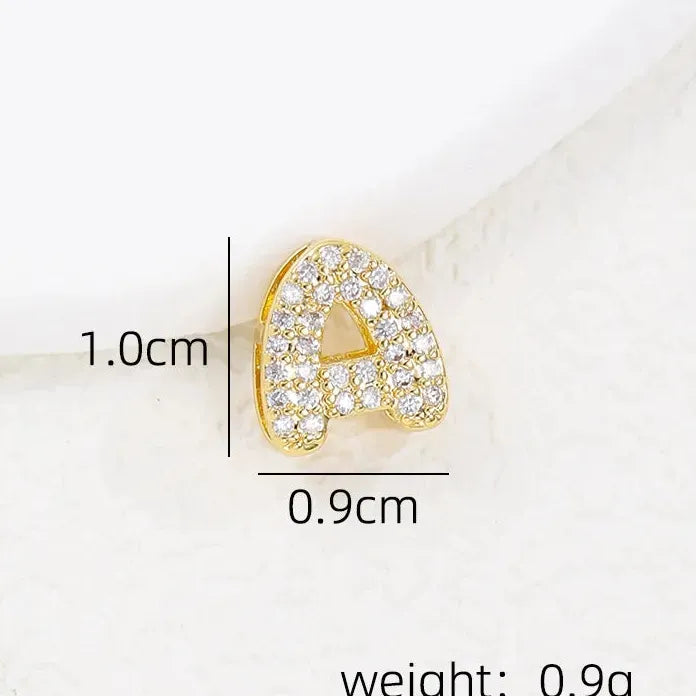 18K Gold Plated Zircon Initial Necklace Women Mini Alphabet Choker Gift