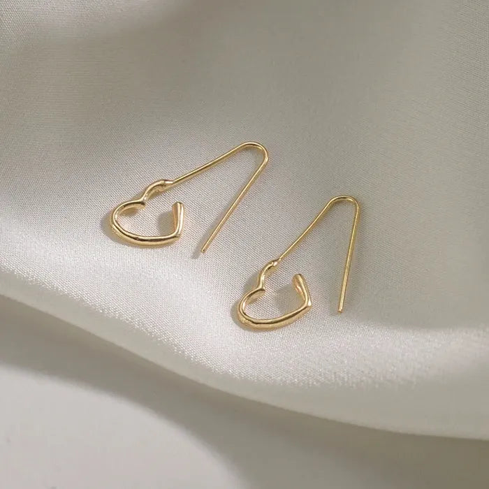 Stainless Steel Punk Paperclip Safety Pin Stud Earrings Gothic Jewelry