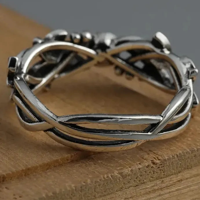 Retro Leaf Ivy Ring Women Acrylic Zinc Alloy European American Style