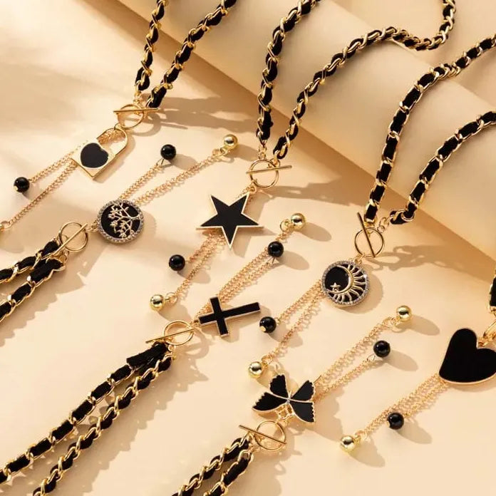 2025 Black Heart Pendant Necklace Women Punk Vintage Velvet Chain Jewelry