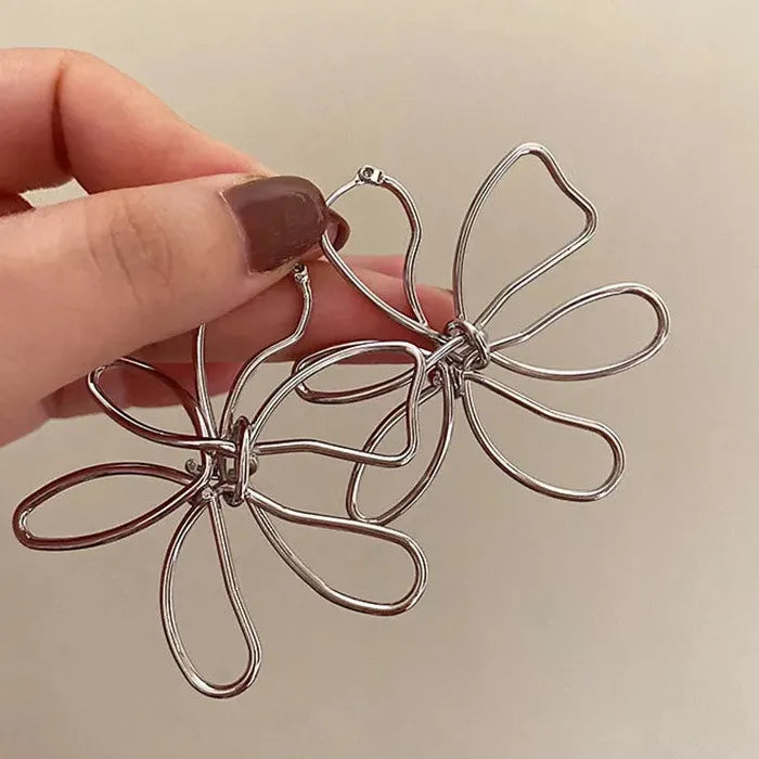 2026 Handmade Copper Metal Flower Drop Earrings Big Fashion Gift