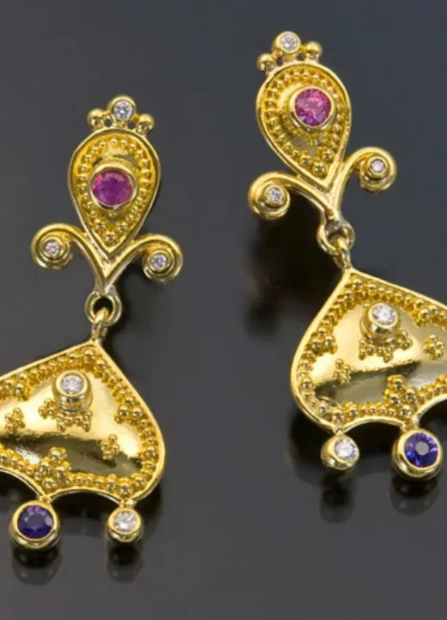 Gold-Plated Classic Metal Zircon Inlaid Women's Dangle Earrings Zinc Alloy