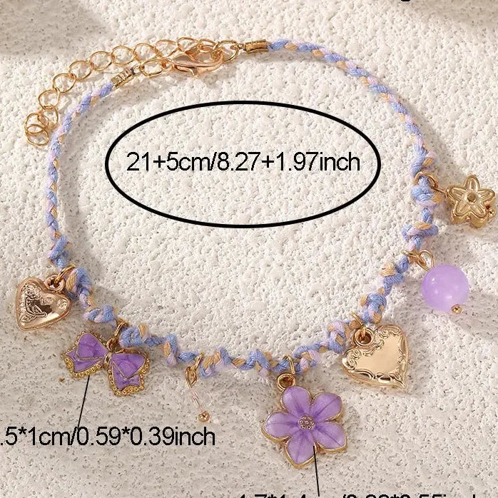 Bohemia Hand Woven Rope Bracelet Featuring Daisy Fish Starfish Shell Pendant for Women Summer Jewelry