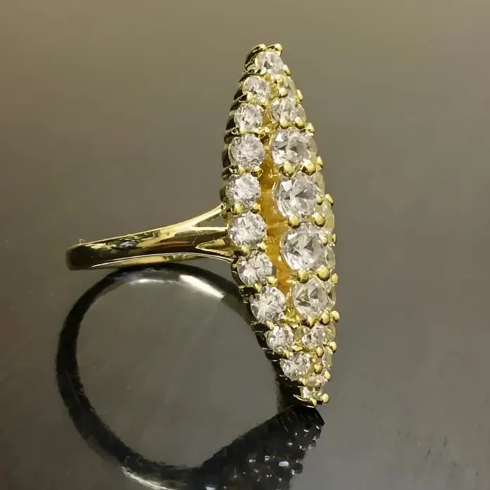 Geometric Marquise Cubic Zirconia Gold Color Women’s Wedding Ring