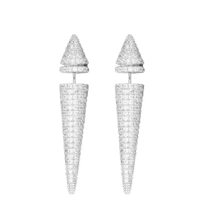 Tapered Copper Alloy Cyberpunk Geometric Stud Earrings Unisex Gift Jewelry