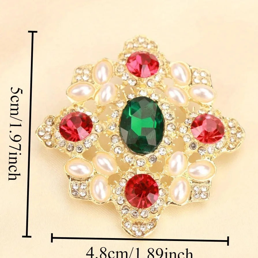 Vintage Openwork Floral Cross Brooch for Women Classic Style Accessory