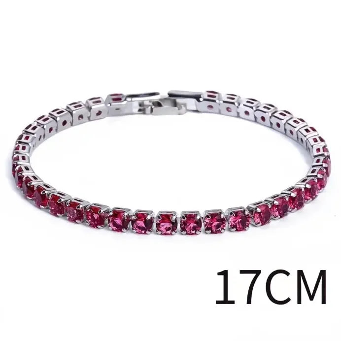 Elegant Women's Cubic Zirconia Link Chain Bracelet Gift Jewelry
