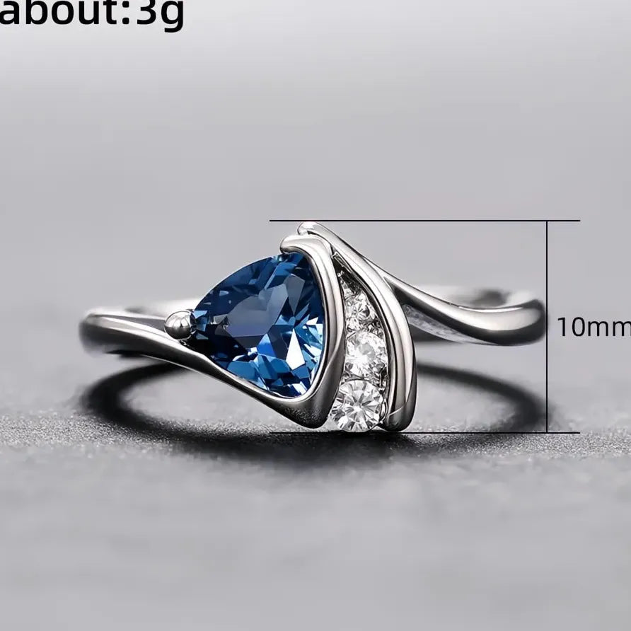 Modern Blue Cubic Zirconia Wedding Bands for Women – Elegant Collection
