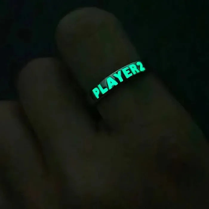 Adjustable Blue Heart Luminous Ring for Women Men Jewelry Gift Love Symbol