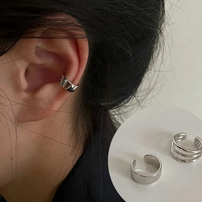 2026 New C Shaped Punk Zinc Alloy Ear Cuff Clip Earrings Women Y2K